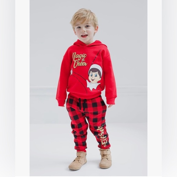 The Elf on the Shelf Fleece Pullover Hoodie and Pants Outfit Set - Picture 6 of 10